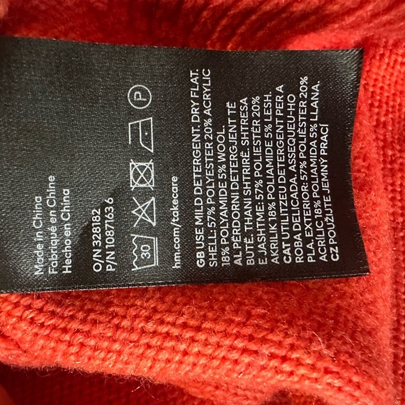 brand: H&M, knitted sweater, orange color, size: S - Picture 12 of 13